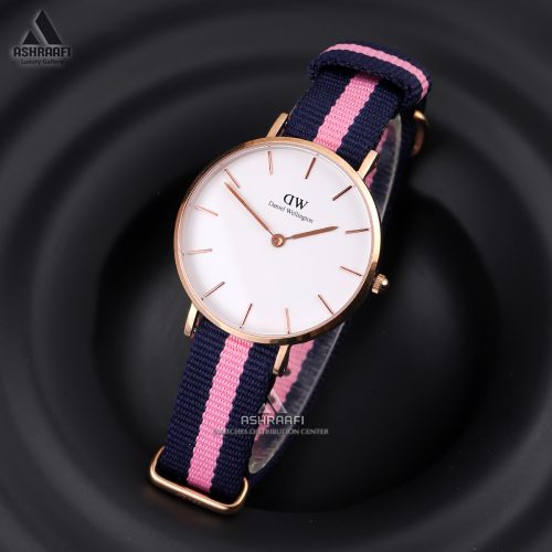 ساعت دنیل ولینگتون بند صورتی