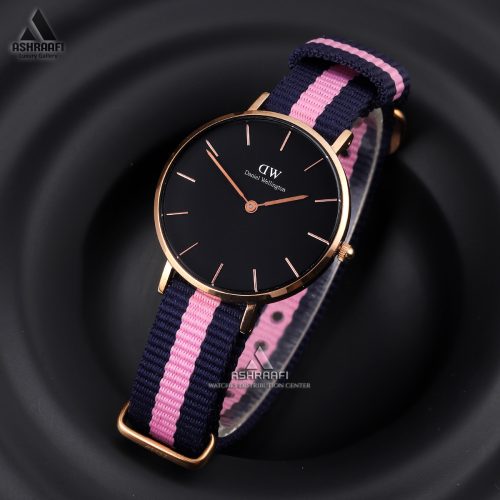 ساعت دنیل ولینگتون صفحه مشکی اندکس رز