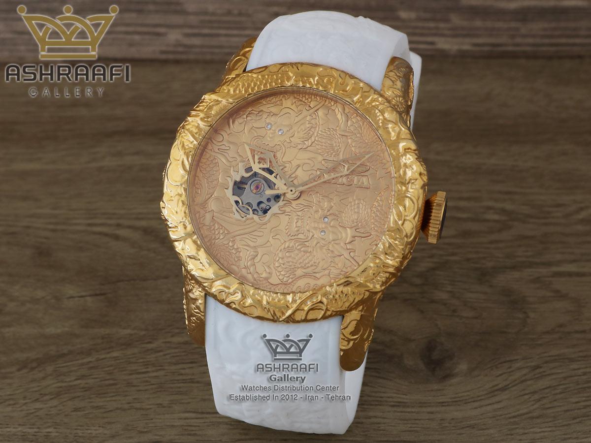 ساعت دراگون دیزاین اینوکتا با بند سفید رنگ Invicta S1 25082-BG