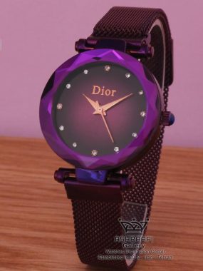 ساعت بنفش دیور با بند حصیری Dior-1801VB-06