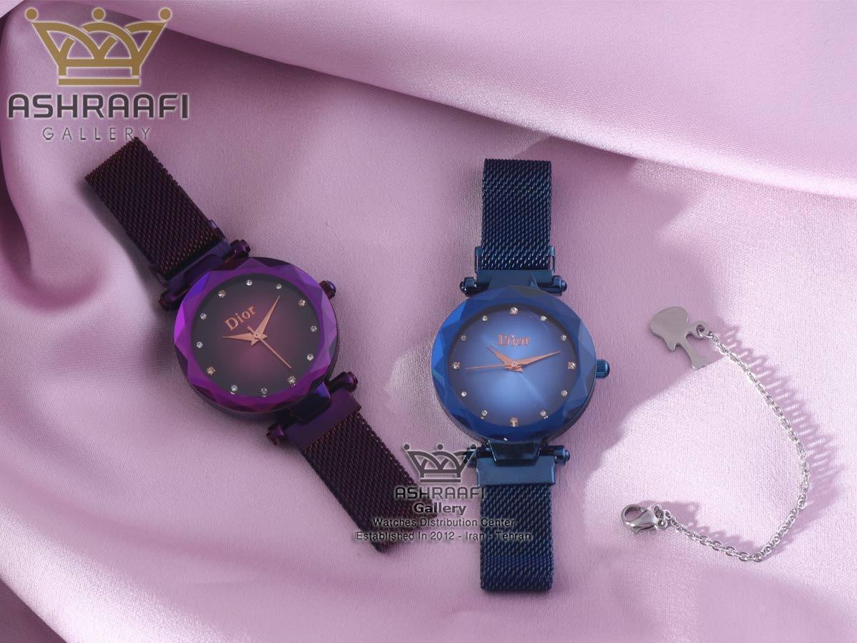 فروش ساعت زنانه دیور بنفش و آبی رنگ Dior-1801VB-06