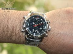 تصویر روی مچ ساعت نقره ای Naviforce NF9153M