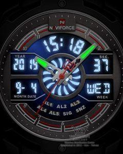 ساعت چراغ دار نیوی فورس naviforce NF9170M