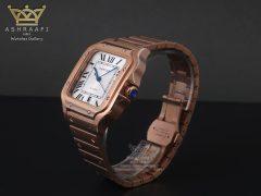 ساعت de cartier بند رزگلد