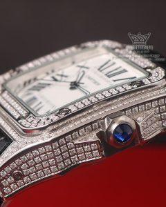 Cartier-Santos-100 diamond-08 ساعت مردانه