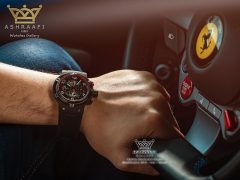 ساعت هابلوت بند خاکستری جی تی
