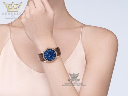 ساعت کارتیر بند چرم قهوه ای Cartier Ronde Louis DB1