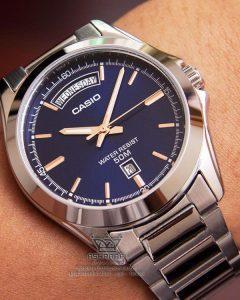 ساعت کاسیو اورجینال صفحه آبی کاربنی Casio MTP-1370D-2AVDF