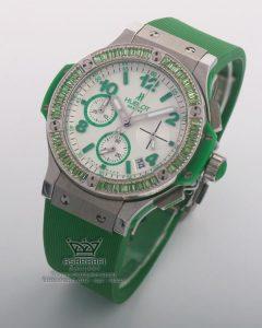 ساعت هابلوت سبز قاب نگین باگتی Hublot Big Bang Tutti Frutti Green 07