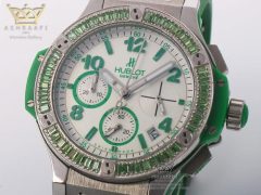 صفحه ساعت هابلوت قاب نگین Hublot Big Bang Tutti Frutti Green 07