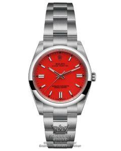 ساعت رولکس پرپچوآل صفحه قرمز Rolex Perpetual Coral red 01