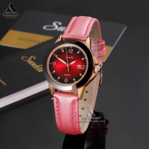 ساعت چرمی صورتی