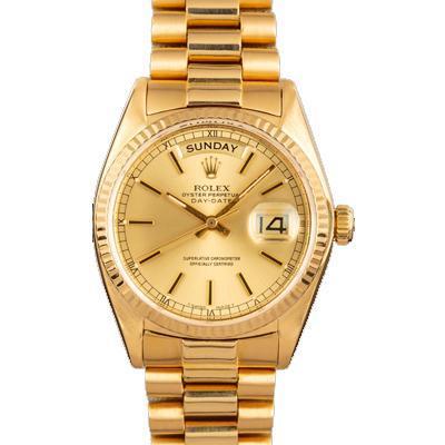 ROLEX PRESIDENT 18K YELLOW GOLD DAY-DATE 18038 