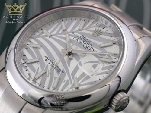 صفحه ساعت رولکس طرح نخل Rolex Datejust Silver Palm 01