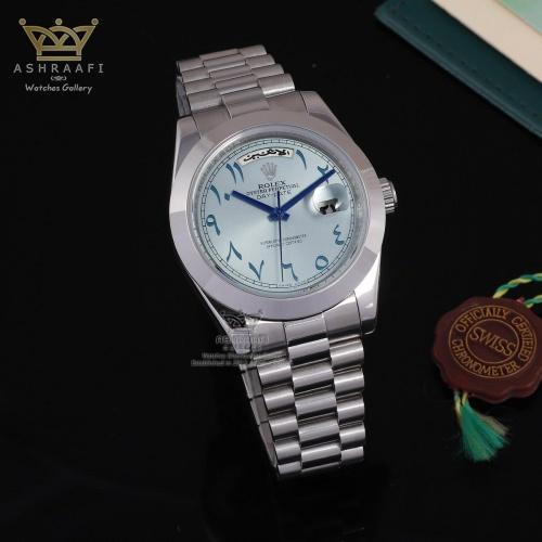 خرید و فروش ساعت رولکس دی دیت عربی با صفحه آبی