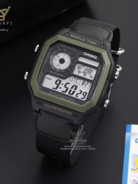 خرید ساعت کاسیو بند برزنتی Casio AE-1200WHB-1BV