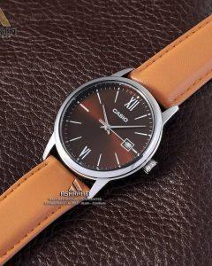 ساعت کاسیو بند چرمی قهوه ای Casio MTP-V002L-5B3