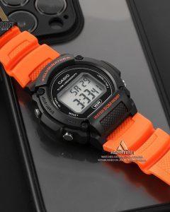 ساعت با بند نارنجی Casio W-219H-4AV