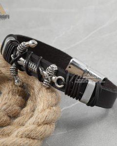دستبند طرح لنگر Leather Bracelet BS
