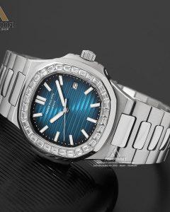 Patek-Philippe-Nautilus-Diamond-8168-05 خرید ساعت پتک فیلیپ اتوماتیک صفحه آبی