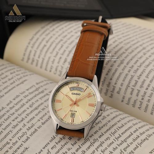 ساعت کاسیو اورجینال بند چرمی Casio MTP-1381L-9AV