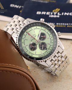 Breitling-Navitimer-Chronograph-GS9-03 ساعت برایتلینگ تمام استیل صفحه سبز کمرنگ