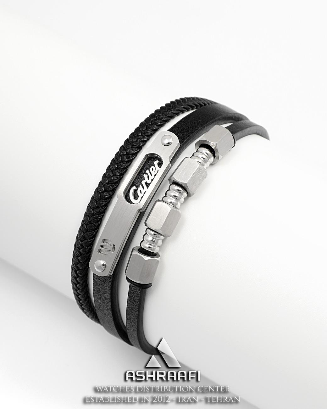 دستبند کارتیه چرمی Cartier Bracelet 3Line S