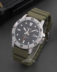 ساعت کاسیو بند سبز تیره Casio MTP-VD01-3EV