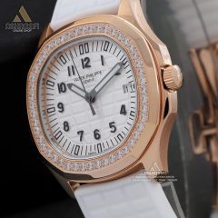 ساعت پتک زنانه بند سفید Patek Philippe Aquanaut Luce RWD2