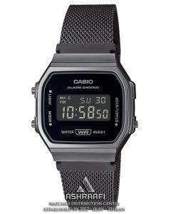 ساعت کاسیو نوستالژیک بند حصیری Casio A168WEMB-1B