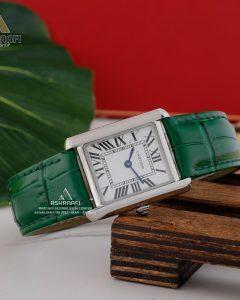 ساعت زنانه کارتیه تانک بند سبزCartier Tank Solo SGW2