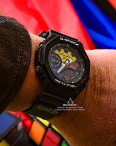 عکس روی مچ ساعت جیشاک G-Shock GA-2100Rubiks