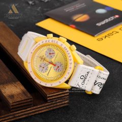 امگا سواچ زرد و سفید Omega x Swatch Speedmaster YW1