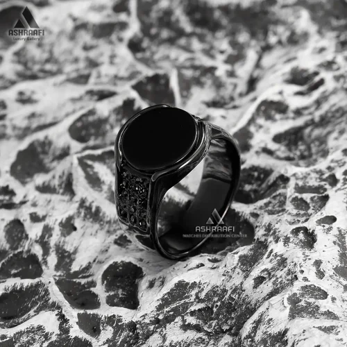 انگشتر مشکی مردانه Men Ring KD1