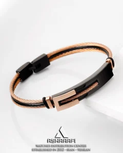 دستبند کابلی رزگلد Cable Bracelet RGK02