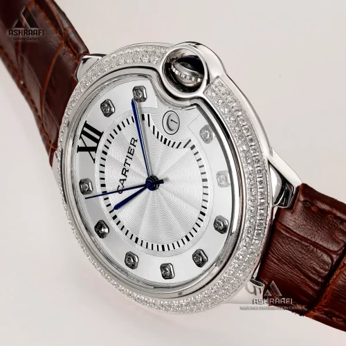 ساعت کارتیه بالن بلو بند چرمی Cartier Ballon Bleu DBS18