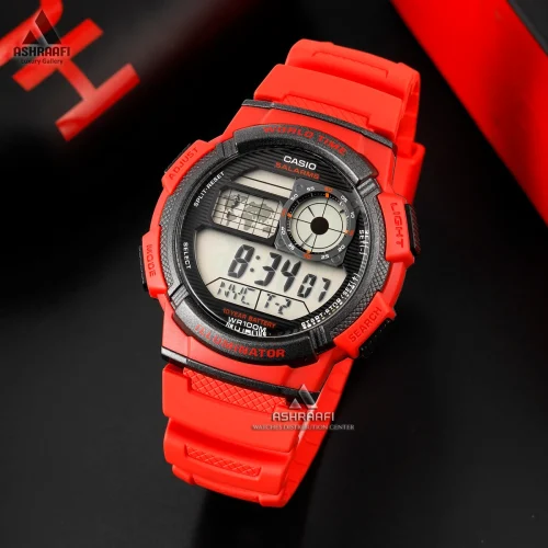 ساعت کاسیو قرمز Casio AE-1000W-4AV
