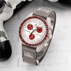 ساعت امگا سواچ طوسی Omega x Swatch Speedmaster PLU-M
