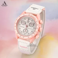ساعت امگا سواچ صورتی Omega x Swatch Speedmaster VEN-S