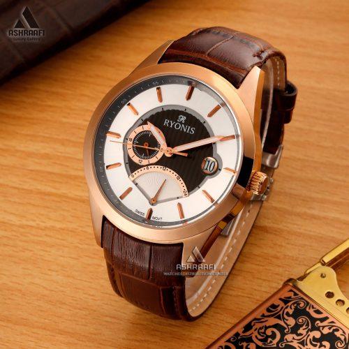ساعت مردانه بند چرمی Ryonis R6057