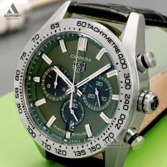 جزئیات صفحه ساعت تگ هویر صفحه سبز TAG Heuer Carrera SKG18