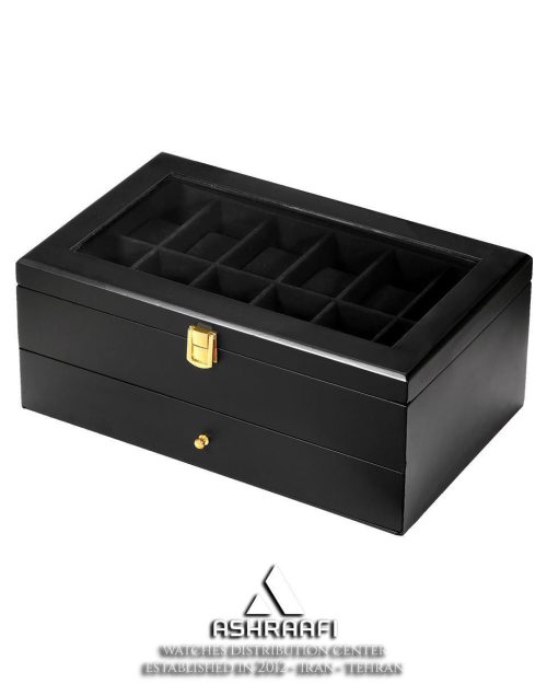جعبه ساعت 12 تایی مشکی Box Watches T12-5