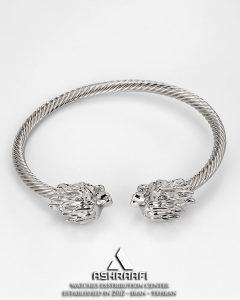 دستبند النگویی نقره‌ای Lion Bracelet S1