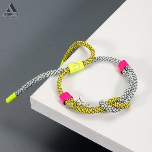 دستبند طنابی زرد