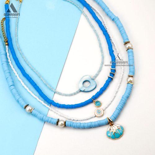 گردنبند فیمو آبی Bead Necklace Blue