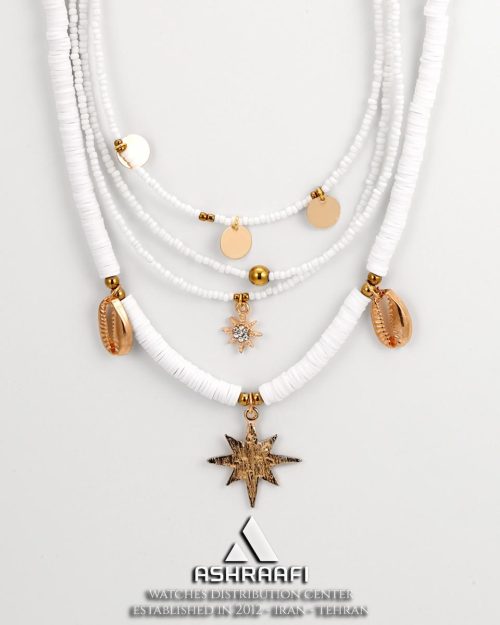 گردنبند چهار لاین فیمو Bead Necklace White