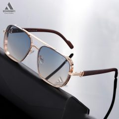 Ditiai-0523-09 عینک دودی با فریم طلایی