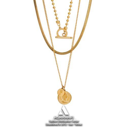 گردنبند زنانه سه لاین الیزابت Elizabeth Necklace G01