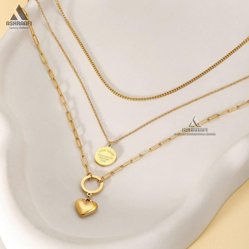 گردبند سه لاین پلاک دار