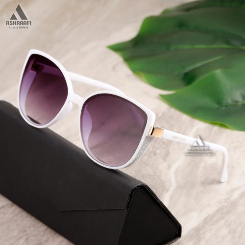 عینک سفید با فریم گربه ای